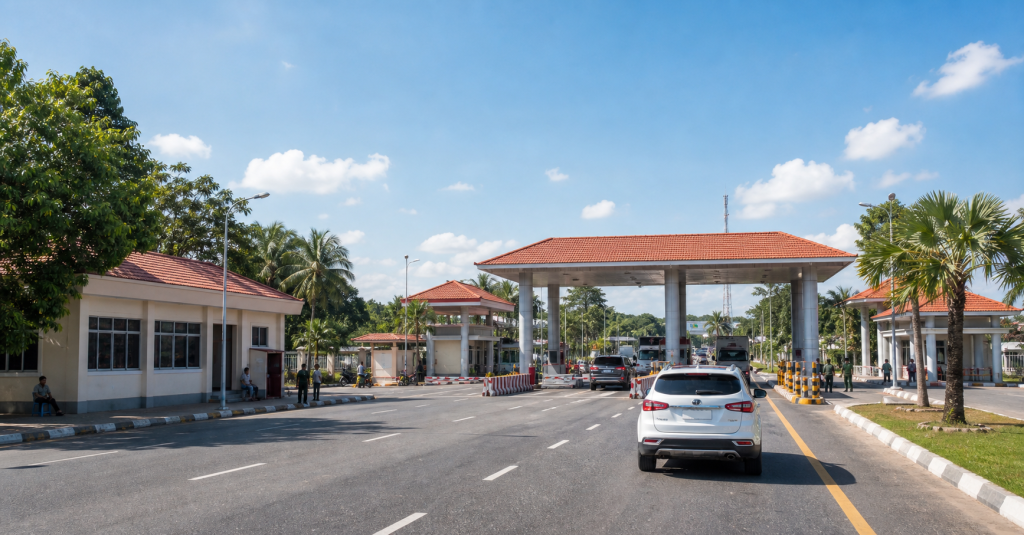 Moc Bai border gate private car crossing