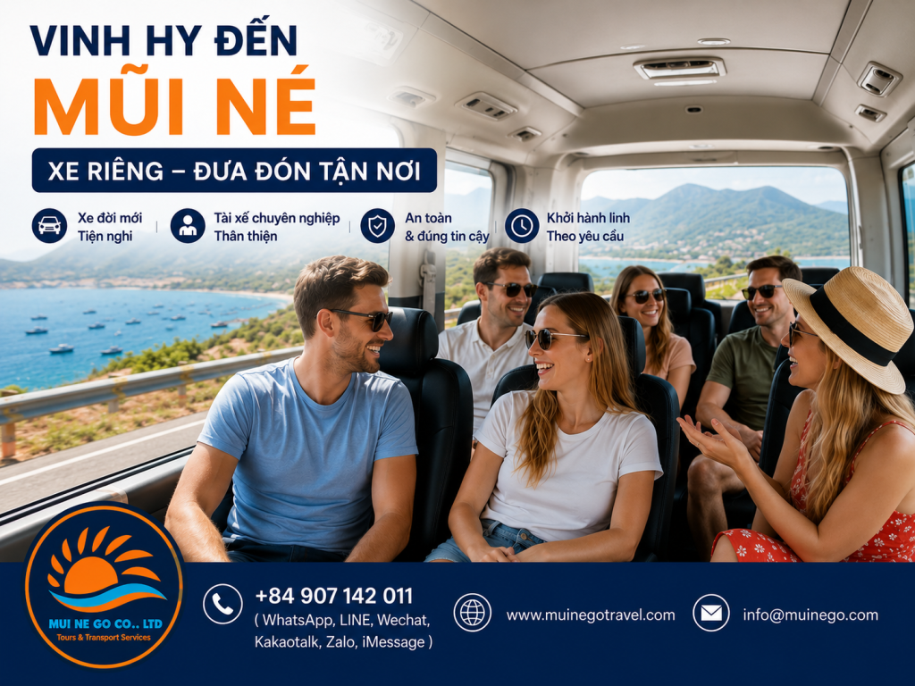 Xe riêng từ Vĩnh Hy đến Mũi Né