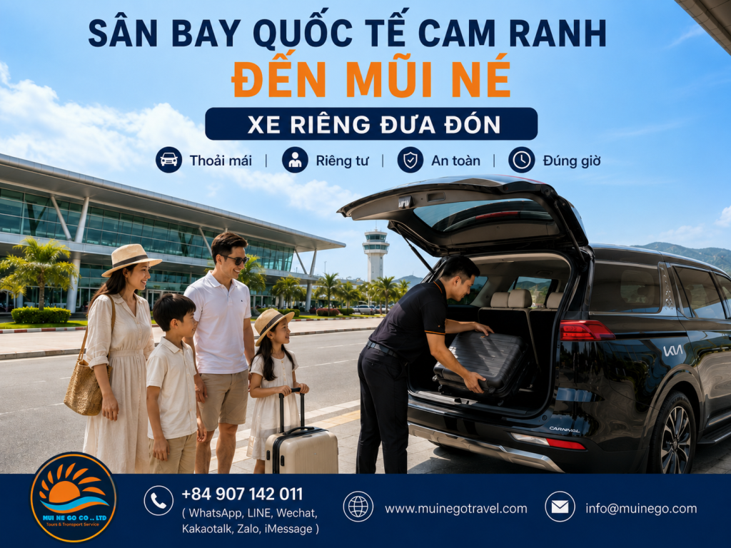 Xe riêng từ sân bay Cam Ranh đến Mũi Né