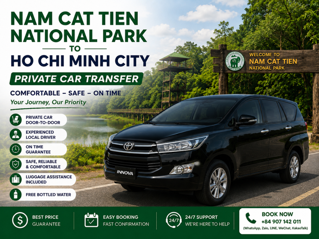 Nam Cat Tien National Park to Ho Chi Minh City Private Car Transfer